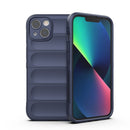Magic Shield TPU + Flannel Phone Case For iPhone 13(Dark Blue)