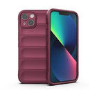 Magic Shield TPU + Flannel Phone Case For iPhone 13(Wine Red)