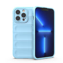 Magic Shield TPU + Flannel Phone Case For iPhone 13 Pro(Light Blue)