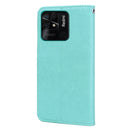 For Xiaomi Redmi 10C Rose Embossed Leather Phone Case(Green)