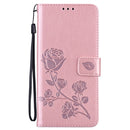 For Xiaomi Redmi 10C Rose Embossed Leather Phone Case(Rose Gold)