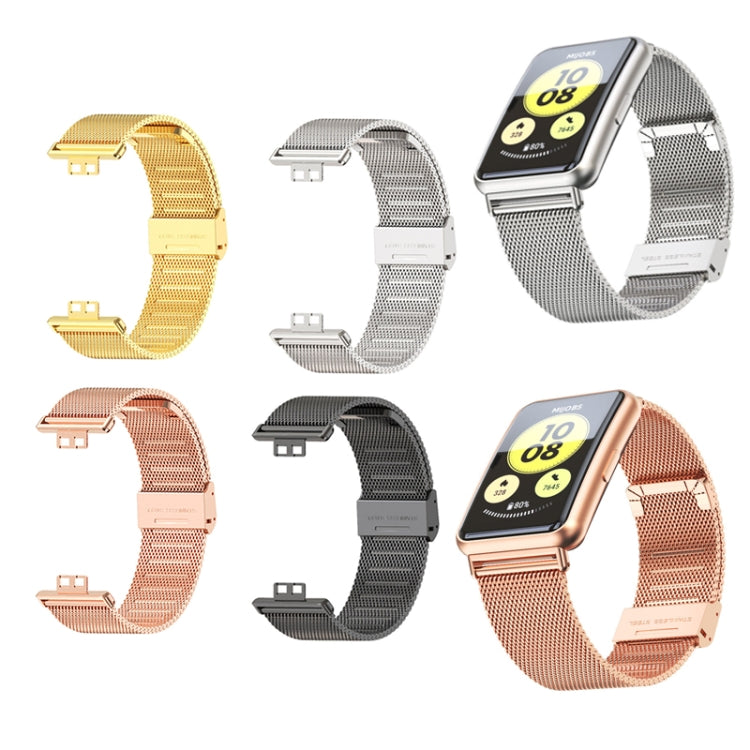 For Huawei Watch Fit Mijobs Milan Buckle Stainless Steel Watch Band(Silver)