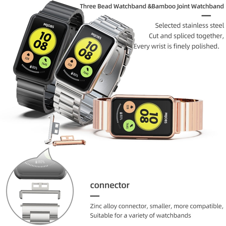 For Huawei Watch Fit Mijobs Milan Buckle Stainless Steel Watch Band(Silver)