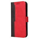 For OPPO Realme C35 Stitching-Color Flip Leather Phone Case(Red)