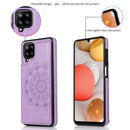 For Samsung Galaxy A12 Double Buckle Mandala PU+TPU Phone Case(Purple)