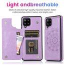 For Samsung Galaxy A12 Double Buckle Mandala PU+TPU Phone Case(Purple)