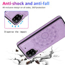 For Samsung Galaxy A12 Double Buckle Mandala PU+TPU Phone Case(Purple)