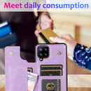 For Samsung Galaxy A12 Double Buckle Mandala PU+TPU Phone Case(Purple)