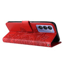 For Tecno Camon 18/18P 7-petal Flowers Embossed Flip Leather Phone Case(Red)