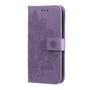 For Tecno Camon 18/18P 7-petal Flowers Embossed Flip Leather Phone Case(Light Purple)