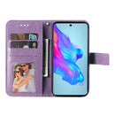 For Tecno Camon 18/18P 7-petal Flowers Embossed Flip Leather Phone Case(Light Purple)