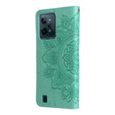 For OPPO Realme C31 4G 7-petal Flowers Embossed Flip Leather Phone Case(Green)