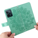 For OPPO Realme C31 4G 7-petal Flowers Embossed Flip Leather Phone Case(Green)