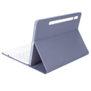 YA08B-A Candy Color Skin Feel Texture Round Keycap Bluetooth Keyboard Leather Case with Touchpad For Samsung Galaxy Tab A8 10.5 2021 SM-X200 / SM-X205(Purple)