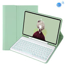 YA610B Candy Color Skin Feel Texture Round Keycap Bluetooth Keyboard Leather Case For Samsung Galaxy Tab S6 Lite 10.4 inch SM-P610 / SM-P615(Light Green)