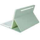 YA610B Candy Color Skin Feel Texture Round Keycap Bluetooth Keyboard Leather Case For Samsung Galaxy Tab S6 Lite 10.4 inch SM-P610 / SM-P615(Light Green)