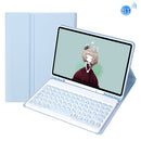 YA610B Candy Color Skin Feel Texture Round Keycap Bluetooth Keyboard Leather Case For Samsung Galaxy Tab S6 Lite 10.4 inch SM-P610 / SM-P615(White Ice)