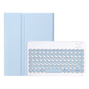 YA610B Candy Color Skin Feel Texture Round Keycap Bluetooth Keyboard Leather Case For Samsung Galaxy Tab S6 Lite 10.4 inch SM-P610 / SM-P615(White Ice)