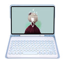 YA610B Candy Color Skin Feel Texture Round Keycap Bluetooth Keyboard Leather Case For Samsung Galaxy Tab S6 Lite 10.4 inch SM-P610 / SM-P615(White Ice)