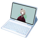 YA610B Candy Color Skin Feel Texture Round Keycap Bluetooth Keyboard Leather Case For Samsung Galaxy Tab S6 Lite 10.4 inch SM-P610 / SM-P615(White Ice)