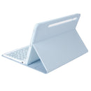 YA610B Candy Color Skin Feel Texture Round Keycap Bluetooth Keyboard Leather Case For Samsung Galaxy Tab S6 Lite 10.4 inch SM-P610 / SM-P615(White Ice)