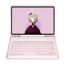 YA08B Candy Color Skin Feel Texture Round Keycap Bluetooth Keyboard Leather Case For Samsung Galaxy Tab A8 10.5 2021 SM-X200 / SM-X205(Pink)