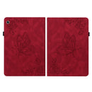 For Lenovo Tab M8 HD / M8 FHD Butterfly Flower Embossed Leather Tablet Case(Red)