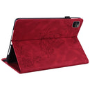 Butterfly Flower Embossed Leather Tablet Case For iPad Pro 11 inch 2021&2020&2018 / Air 2022(Red)