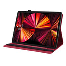 Butterfly Flower Embossed Leather Tablet Case For iPad Pro 11 inch 2021&2020&2018 / Air 2022(Red)
