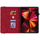 Butterfly Flower Embossed Leather Tablet Case For iPad Pro 11 inch 2021&2020&2018 / Air 2022(Red)