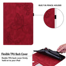 Butterfly Flower Embossed Leather Tablet Case For iPad Pro 11 inch 2021&2020&2018 / Air 2022(Red)