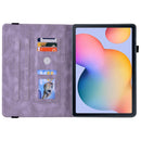 For Samsung Tab S6 Lite SM-P610/SM-P615 Butterfly Flower Embossed Leather Tablet Case(Purple)