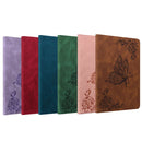For Samsung Tab S6 Lite SM-P610/SM-P615 Butterfly Flower Embossed Leather Tablet Case(Purple)