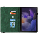 For Samsung Galaxy Tab A8 10.5 2021 Butterfly Flower Embossed Leather Tablet Case(Green)