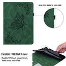 For Samsung Galaxy Tab A8 10.5 2021 Butterfly Flower Embossed Leather Tablet Case(Green)