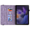 For Samsung Galaxy Tab A8 10.5 2021 Butterfly Flower Embossed Leather Tablet Case(Purple)