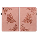 For Samsung Galaxy Tab A8 10.5 2021 Butterfly Flower Embossed Leather Tablet Case(Rose Gold)