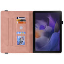 For Samsung Galaxy Tab A8 10.5 2021 Butterfly Flower Embossed Leather Tablet Case(Rose Gold)
