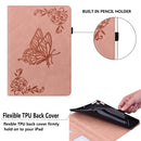 For Samsung Galaxy Tab A8 10.5 2021 Butterfly Flower Embossed Leather Tablet Case(Rose Gold)