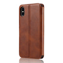 For iPhone XS Max Shockproof PU + TPU Leather Phone Case(Brown)