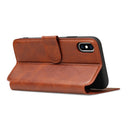 For iPhone XS Max Shockproof PU + TPU Leather Phone Case(Brown)