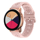For Samsung Galaxy Watch4 40/44mm Plum Blossom Hollowed Silicone Watch Band(Pink)