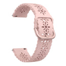 For Samsung Galaxy Watch4 40/44mm Plum Blossom Hollowed Silicone Watch Band(Pink)