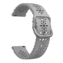 For Samsung Galaxy Watch4 40/44mm Plum Blossom Hollowed Silicone Watch Band(Light Grey)