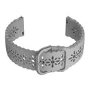 For Samsung Galaxy Watch4 40/44mm Plum Blossom Hollowed Silicone Watch Band(Light Grey)