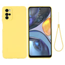 For Motorola Moto G22 Pure Color Liquid Silicone Shockproof Full Coverage Phone Case(Yellow)