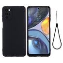 For Motorola Moto G22 Pure Color Liquid Silicone Shockproof Full Coverage Phone Case(Black)