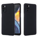 For Motorola Moto G22 Pure Color Liquid Silicone Shockproof Full Coverage Phone Case(Black)
