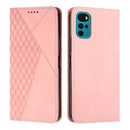 For Motorola Moto G22 Diamond Splicing Skin Feel Magnetic Leather Phone Case(Rose Gold)