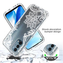 For OnePlus Nord N200 5G PC+TPU Transparent Painted Phone Case(White Flower)